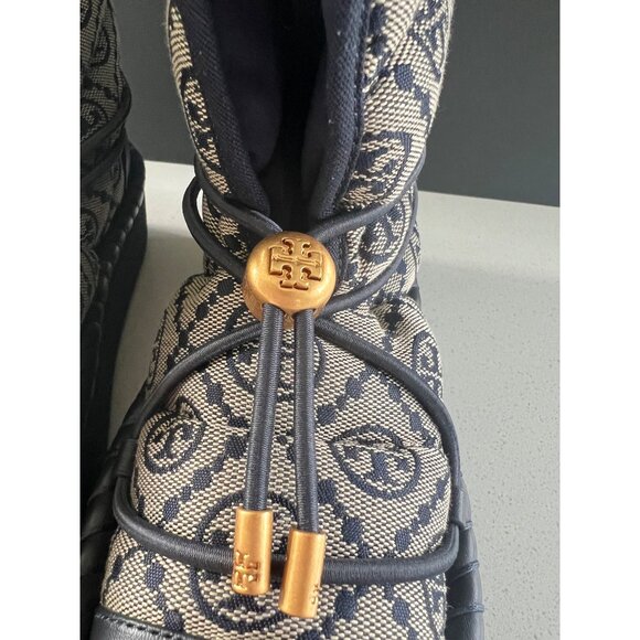 Tory Burch Women's Blue T Monogram Bootie Boots size 5 - Picture 5 of 11